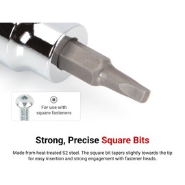 TEKTON 3/8 Inch Drive x S2 Square Recess Bit Socket | SHB15202