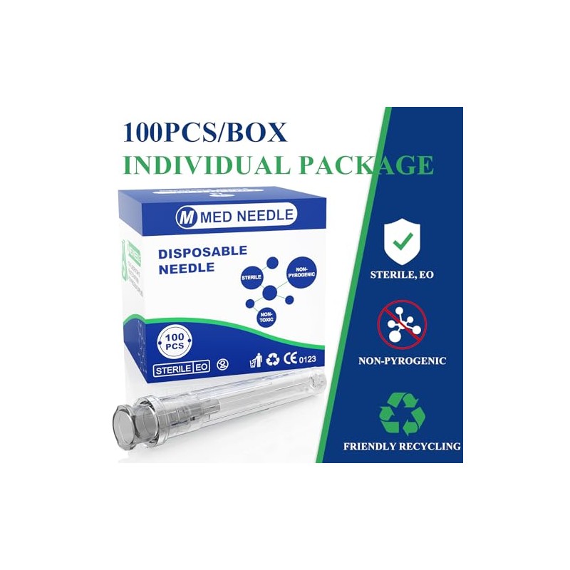 JIBENGAO Aguja de 25 G de 1/2 pulgada (25 g,