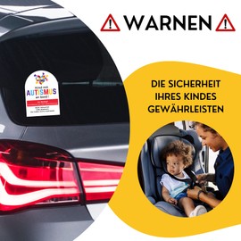 Inae Car Sticker Child with Autism on Board - Car Sticker - Aspergers Autism - Hypersensitive Child - Hypersensitive Child - Atypical Child - Autism Car Sticker