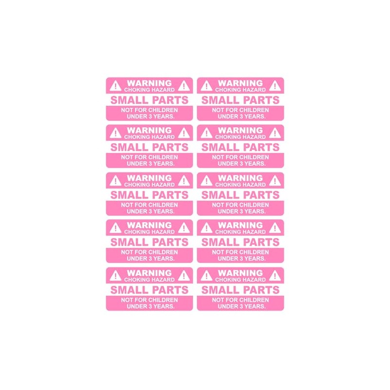 M MeshaKippa Small Parts Choking Hazard Warning Stickers, 1x2inch, 300pcs,