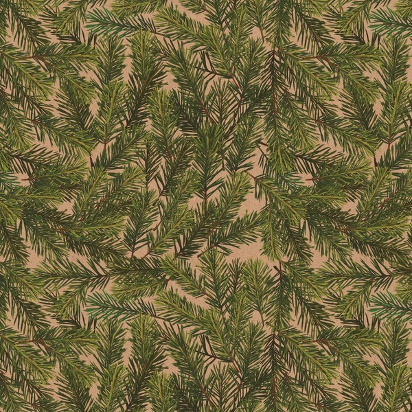 Jillson Roberts Christmas Gift Wrap, Evergreen Kraft (6 Jumbo Rolls