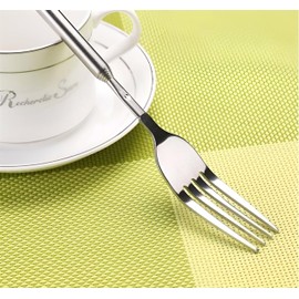 Lamdo Extendable Fork, 8.7-25.4in Stainless Steel Dinner Fruit Dessert Retractable Fork - Large, PCS 1.0