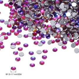 PATIKIL SS4/1440Pcs Glass Diamante Rhinestone, Man Made Gems, Purple Velvet