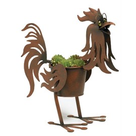 Doc the Rooster indoor or outdoors (garden) décor plant stands. Holds 4" pots - 14" inches tall