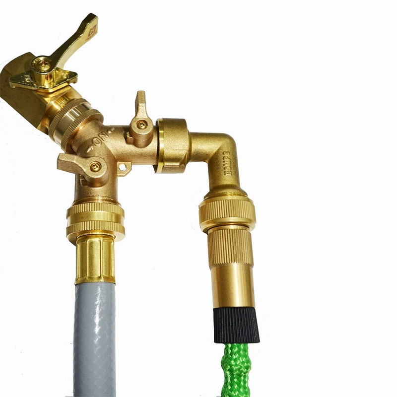 Brass Hose Splitter Garden Hose Y Valve Connectors 2 way