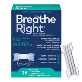Breathe Right Breathe Right Extra Clear Nightly Sleep, Clear, 26 Count (Pack of 1)