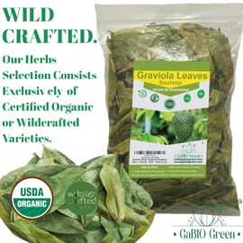Gabio Green Gabio Green- Whole Soursop leaves(4.5oz / 127gr) 350 leaves aprox, Big Bag, Hojas de guanabana, tea Soursop, Resealable Bag, Dried Herbs, NON- GMO, Gluten Free. (4.5 oz) 350 leaves aprox.