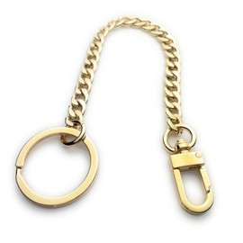 NEXT FASHION Bag Charm Curb (9mm) Gold Purse Chain For Accessorizing - GoldLargeClasp#1