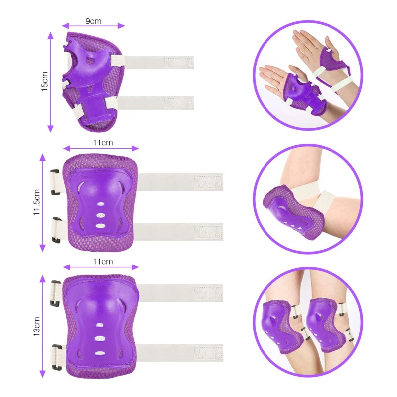 Kit Protección Para Niños Niñas 2en1 6 Pzs C/u Accesorios