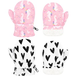 Sarfel Toddler Gloves Ages 2-4 Toddler Mittens Ages 2-4 Toddlers Waterproof Gloves Toddlers Snow Mittens Waterproof Girls Glove