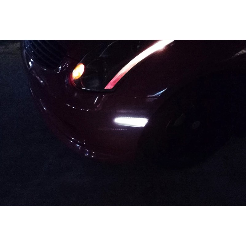 iJDMTOY Black-Out Smoked Lens White Full LED Front Fender Side