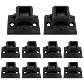 ITEVE.GD Wrought Iron Baluster Swivel Shoes - 10 Pack - Aluminum Adjustable Railing Shoes for Staircase Interior with Screws for 1/2 Inch Square Balusters - Metal Staircase Spindle Shoes - Satin Black