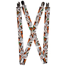 Buckle-Down Men's Suspender-Bugs Bunny, Multicolor, 3.5" x 2.5"