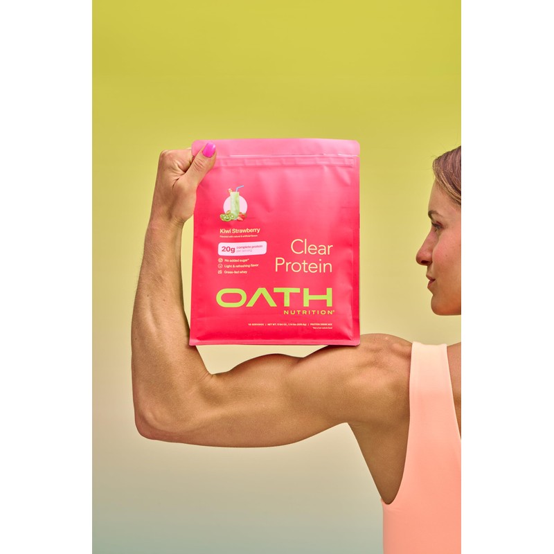Oath Nutrition Clear Whey Isolate Protein Powder, Kiwi Strawberry, 20g