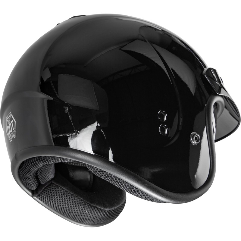 GMAX GM-32 Open-Face Helmet (Black, Large) - FMVSS 218 Approved