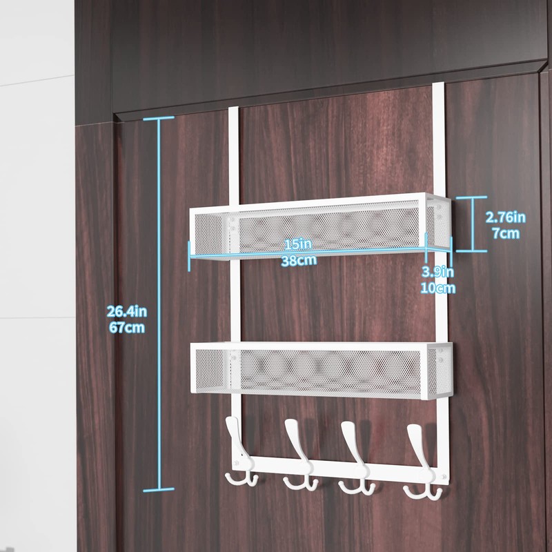 Kaiferty Over The Door Hooks Organizer,Coat Rack with 12 Hooks