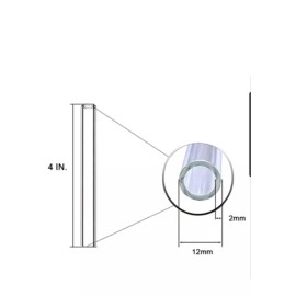 PYREX (10 Pack) 4" Inch Clear Pyrex Glass Blowing Tube 12mm OD 8mm ID 2mm Thick Wall