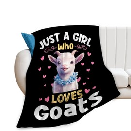 Goat Blanket Just A Girl Who Loves Goats Fleece Throw Blanket Super Soft Warm Cozy Fuzzy Plush Cute Sheep Stuffed Animal Blanket Gifts for Girls Boys Kids Room Decor 40"X50"