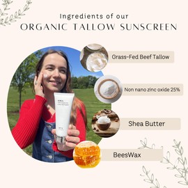 Korua Grass Fed Tallow Sunscreen 80ML with Non Nano Zinc Oxide 25%