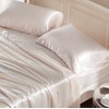 Manyshofu Beige Satin Pillowcase for Hair Protection- 2Pcs Queen Pillow