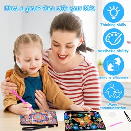 YAOYIN Diamond Painting Children's Birthday Gift, Craft Set Girls 6 7 8 9 10 Years, Gift Girls 6-12 Years, 2 Pieces DIY Set for Craft Set Children Adults Small Cosmetic Bag