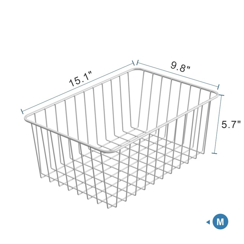 iSPECLE Freezer Organizer Bins - 4 Pack Medium Upright Baskets