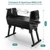 Brand-Man 2-in-1 Charcoal BBQ Grill & Motorized Rotisserie, Outdoor Portable