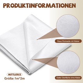 Wamkon 100 x 200 cm Wide Ironing Fleece, White Iron-On Fleece Inserting Fabric in Medium Thickness (50 g/m²) for Sewing, Quilting, Crafts, Dressmaking