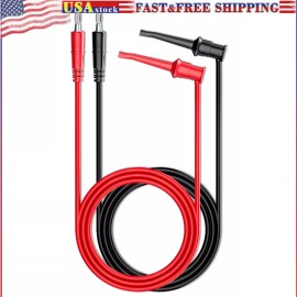 Peakelect 4mm Banana Plug to Test Hook Clip Test Lead Copper Soft Cable Wires 500V 5A