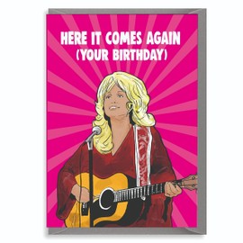 Funny Birthday Card Country Music Legend Inspired Retro Humour for Her Mum Friend Sister Fan of Classic Hits 5x7 with Envelope IN82