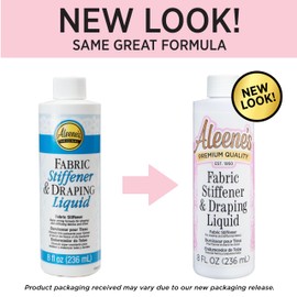 Aleene's Fabric Stiffener and Draping Liquid, Quick Drying, Nontoxic, For Stiffening and Shaping Fabrics, 8 oz