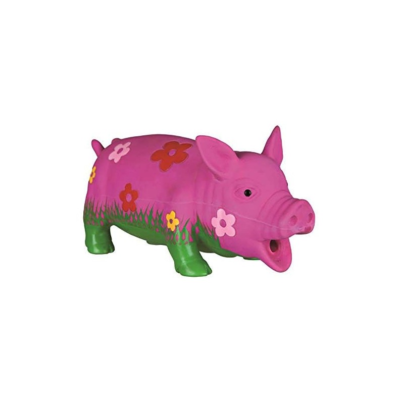 Trixie Schwein mit Blumen & Tierstimme Latex 20 cm