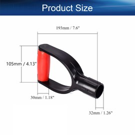 Heyiarbeit 2Pcs Shovel D Grip Handle, 1-1/4" Inner Diameter 32mm PVC Spade Snow Shovel Replacement Handle Garden Accessories for Digging Raking Tool