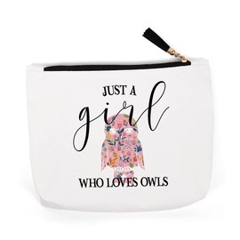 QIBAJIU Owl Gifts for Owl Lovers, Owl Stuff Merch Decor, Owl Gifts for Women Women, Christmas Birthday for Owl Lover Owners, Farmer, Breeder, Crazy Owl Lady Makeup Bag ?Women Loves Owls
