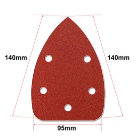 HIFROM 65pcs Mouse Sander Pads Sanding Sheets Aluminum Oxide Hook & Loop 140mm 5 Hole 100 Grits Sanding Paper