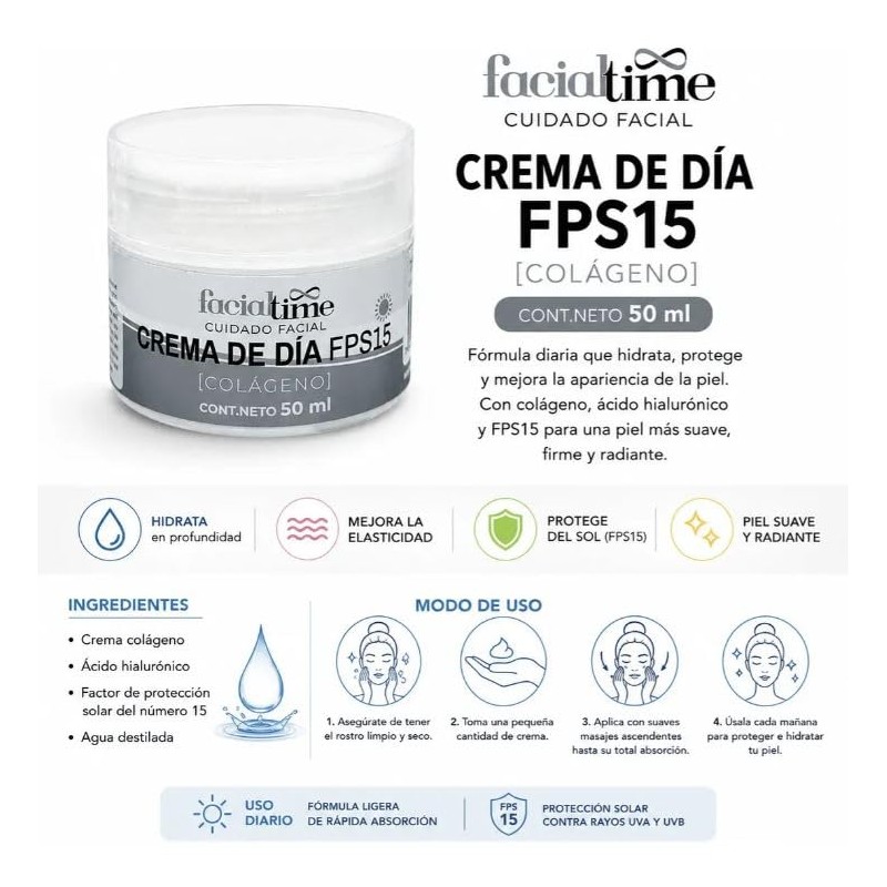 Kit de 3 Piezas Para El Cuidado Facial Crema Dia