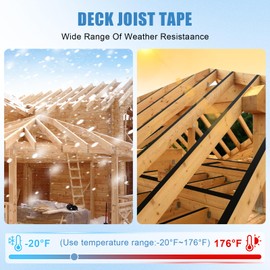 FAHKNS Deck Joist Tape, 6 Pack 4" x 50' Butyl Joist Tape Weather Resistance Self-Adhesive Flashing Joist Tape, Waterproof Butyl Joist Tape for Protect Wood Joists and Beams