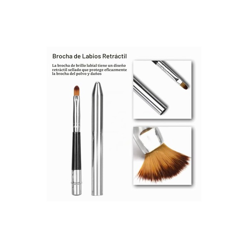 Pincel Labial Retráctil Grueso - Aplicador de Lápiz Labial Portátil