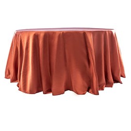 Pack of 1, Satin 120" Round Tablecloth - Rust for Wedding and Events Décor