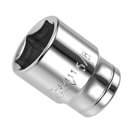 CoCud 6-Point Socket, 3/8" Drive 5/8" Deep, Polished Chromed CR-V SAE Standard Shallow Impact Socket - (Applications: for Ratchet Torque Electric Wrenches Car Repair), 1-Pieces