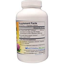 Wonder Labs Silymarin Milk Thistle, Supports Healthy Liver Detox - 250 Capsules