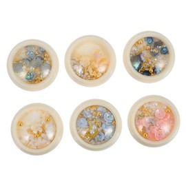 Ipetboom 6 Pack Nail Art Charms 3D Nail Jewels Pearls Flower Decorations for Beginners DIY