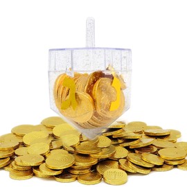 Hanukkah Fillable Dreidel Transparent Clear Can Be Filled with Hanukkah Gelt Or Hanukkah Chocolate (4-Pack)