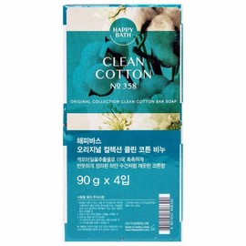 Happy Bath Original Collection Clean Cotton Soap 90g x 4 packs / 해피바스 오리지널 컬렉션 클린 코튼 비누 90g x 4개입