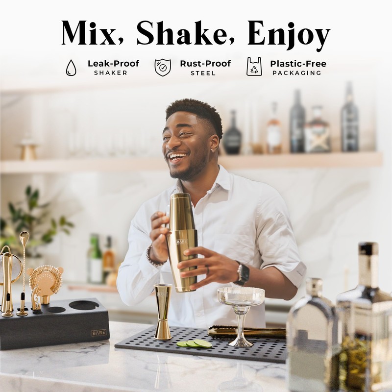 BARE BARREL® Mixology Bartender Kit Bar Set | 14-Piece Cocktail