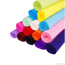 BIIUVBUL Crepe Paper Rolls 70g - Art DIY Crafting Supplies for Flower Making, Crinkled Party Streamers, and Decoration Projects Wrinkled Paper (Yellow)