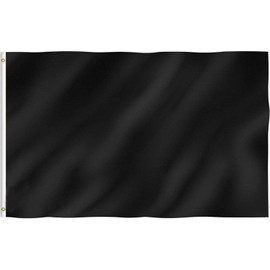 Roll Maven 1 Piece 3x5 Foot Black Flag | Plain Black Color and Fade Proof - Canvas Header and Double Stitched | Heavy Duty Outdoor Polyester Solid Black Flags with Brass Grommets (3 x 5 Ft)