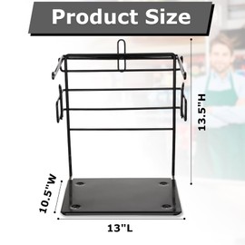 Sieral 2 Pcs Plastic Grocery Bag Holder Fits 11½" W x 6.5" D x 21" H Bag Unit Measures 12" W x 12" l x 16" H Chrome T Shirt Bag Rack with Metal Base for Restaurant Business Home Garage (Black)