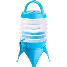 PEARL Foldable water dispenser: Foldable Keg Drain Tap Stand 3.5 Litres Blue / Transparent (Water Canister for Water Dispenser)