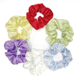 ANNACREATIONS Premium Over Size Soft Super Elastic Hair Scrunchies For Women And Girls (Pack Of 6 Pcs) (SATIN Style-2)